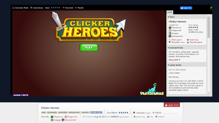 Clicker Heroes on Kongregate