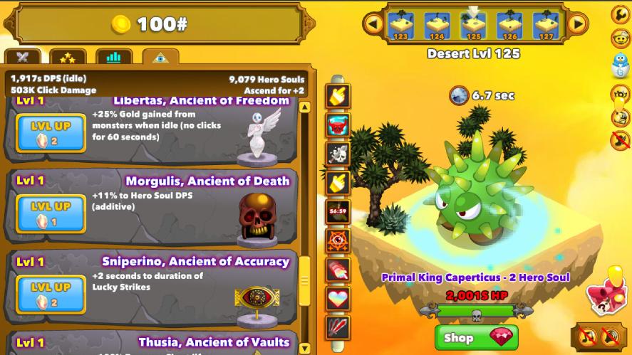 Clicker Heroes' gameplay