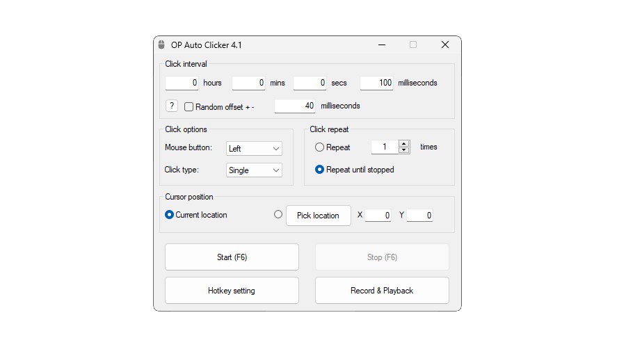 OP Auto Clicker software