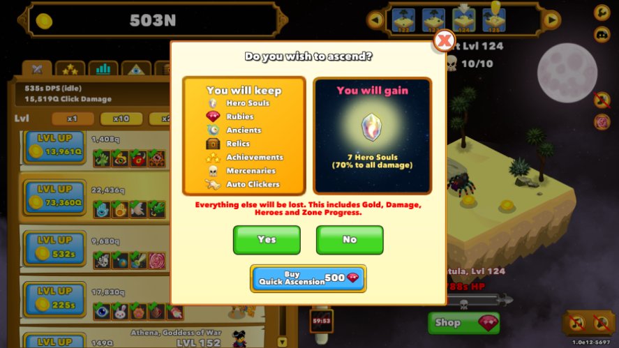 Ascend system in Clicker Heroes