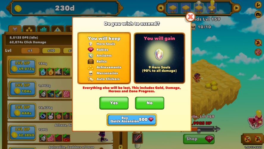 Ascension in Clicker Heroes