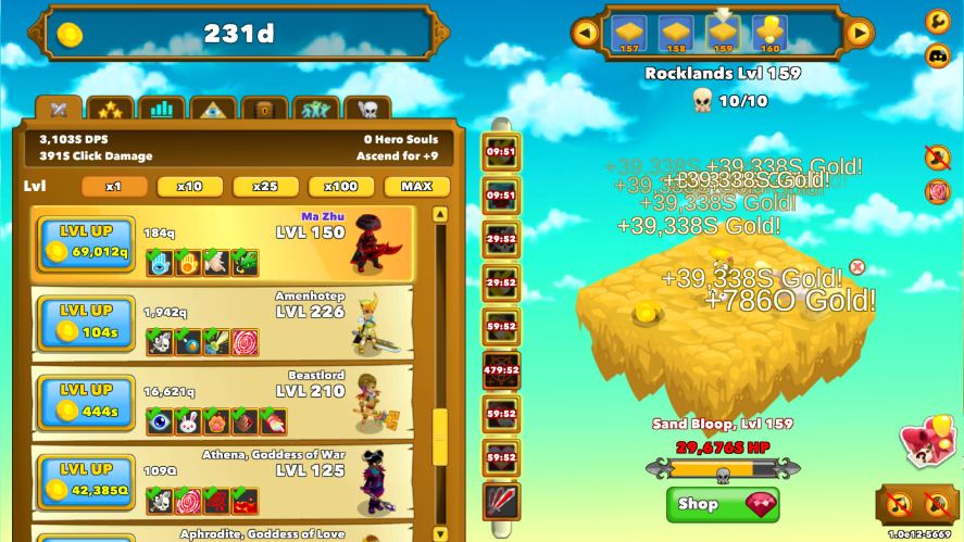 Carelessly use all skills in Clicker Heroes