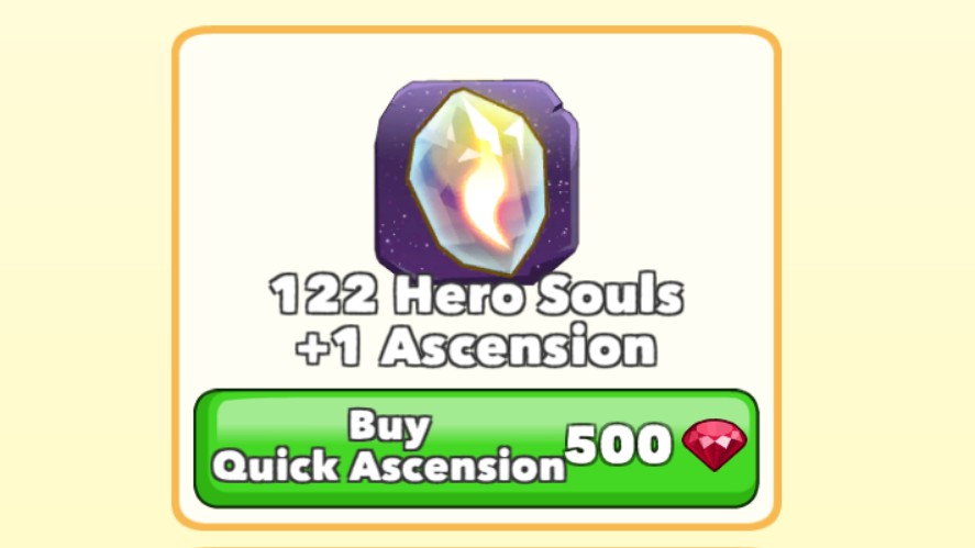 The quick ascension option in Clicker Heroes