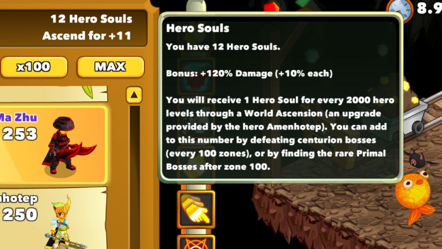 The Hero Souls description in Clicker Heroes