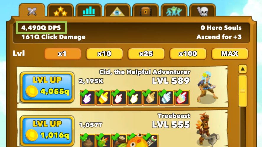 Your DPS in Clicker Heroes
