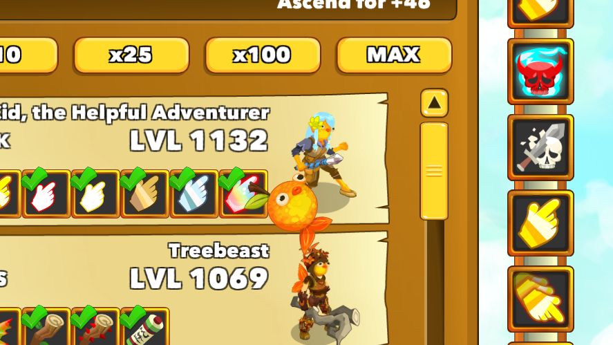 A clickable in Clicker Heroes
