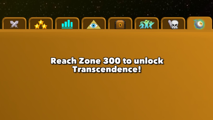 A message hinting about Transcendence in Clicker Heroes